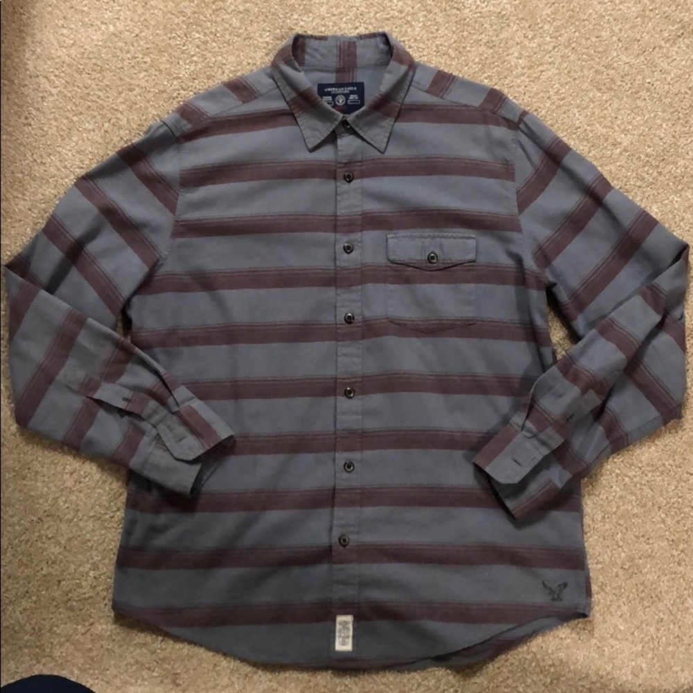 American Eagle Prep Fit Button Down Large - image 1